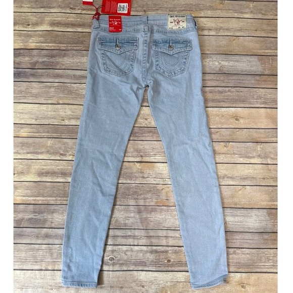TRUE RELIGION Women's Halle Super Skinny Super T Jeans In Sandy Beaches 28 - Picture 2 of 7